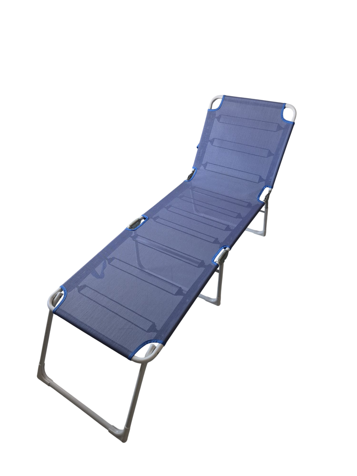 Fiam AMIGO 40 Lettino Tripartito Alto Alluminio Bianco e Blu