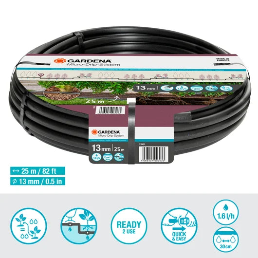 GARDENA Tubo Gocciolante Interrato e di Superficie 13,7 mm (1/2") 1,6 l/h 25 m Micro-Drip-System - 13503-20