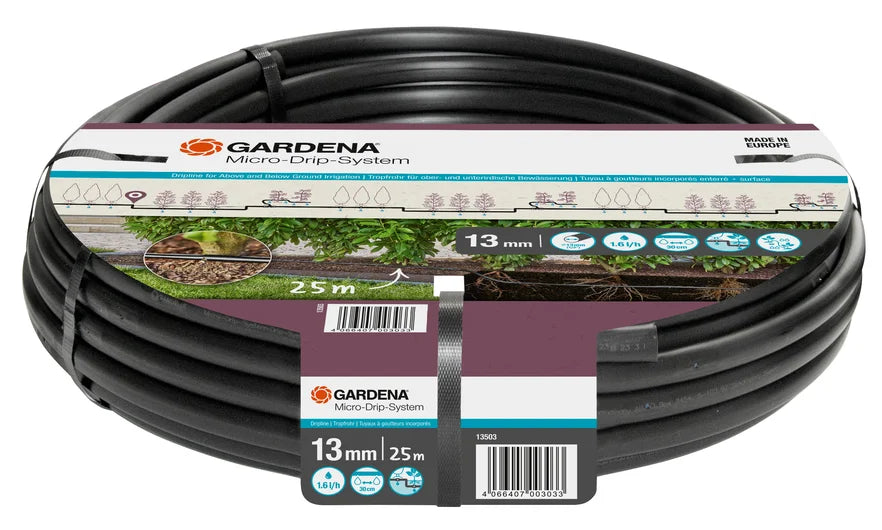 GARDENA Tubo Gocciolante Interrato e di Superficie 13,7 mm (1/2") 1,6 l/h 25 m Micro-Drip-System - 13503-20