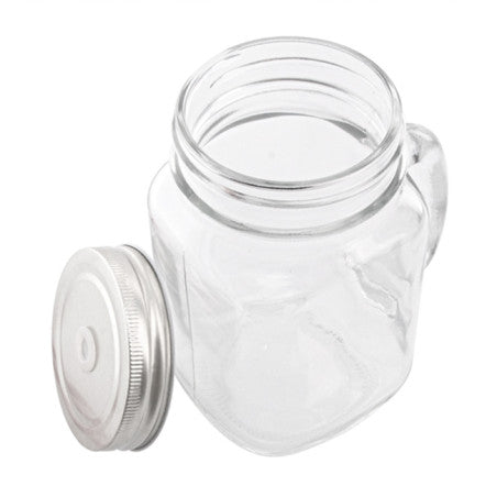 Esschert Design Barattolo in Vetro con Manico, Tappo Forato e Cannuccia – Mug/Boccale da Drink Estivo Esschert Design