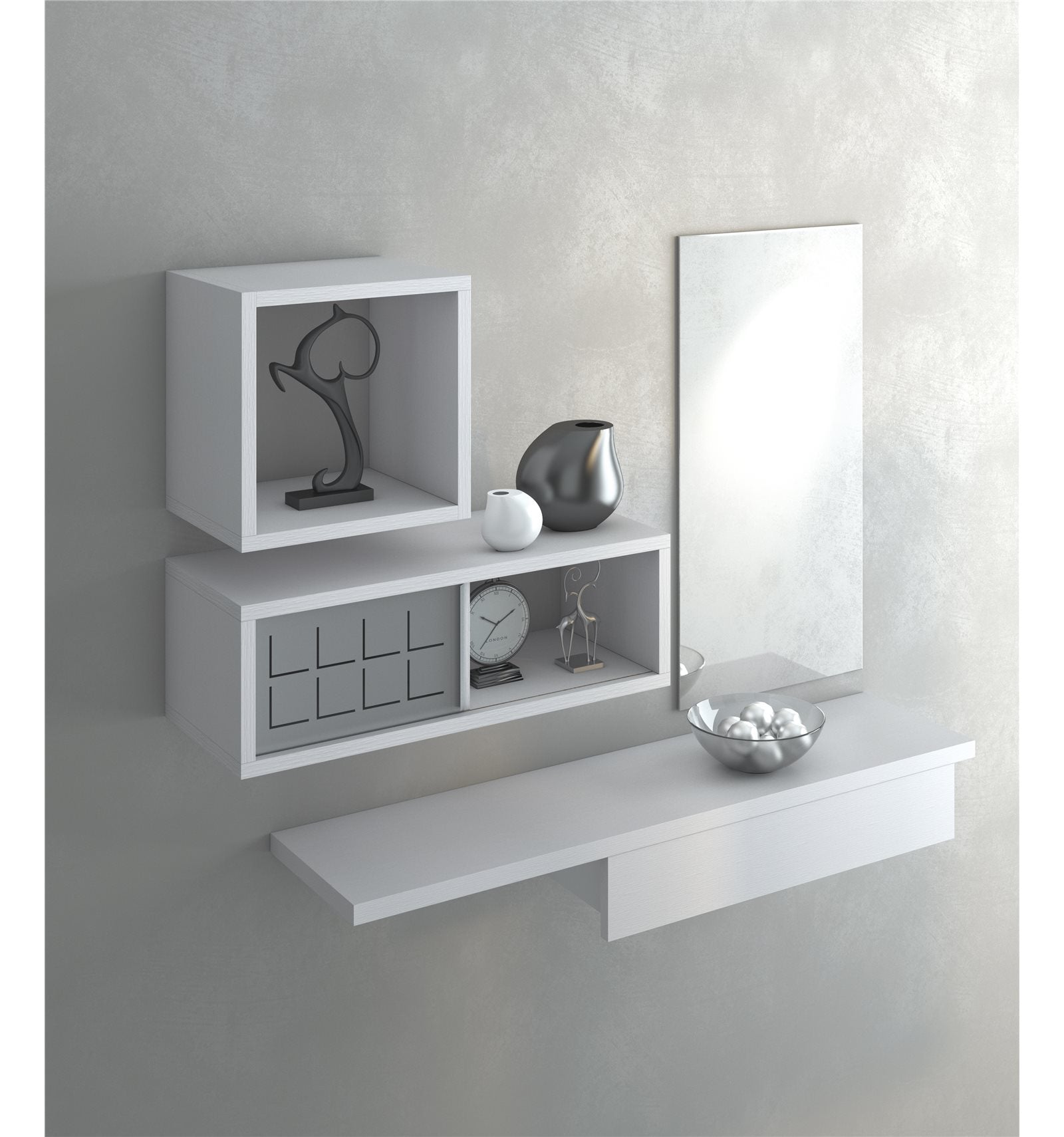 TERRANEO Cubo Componibile a Giorno 30x25x30 cm – Mensola Modulare con Kit di Fissaggio Incluso Terraneo