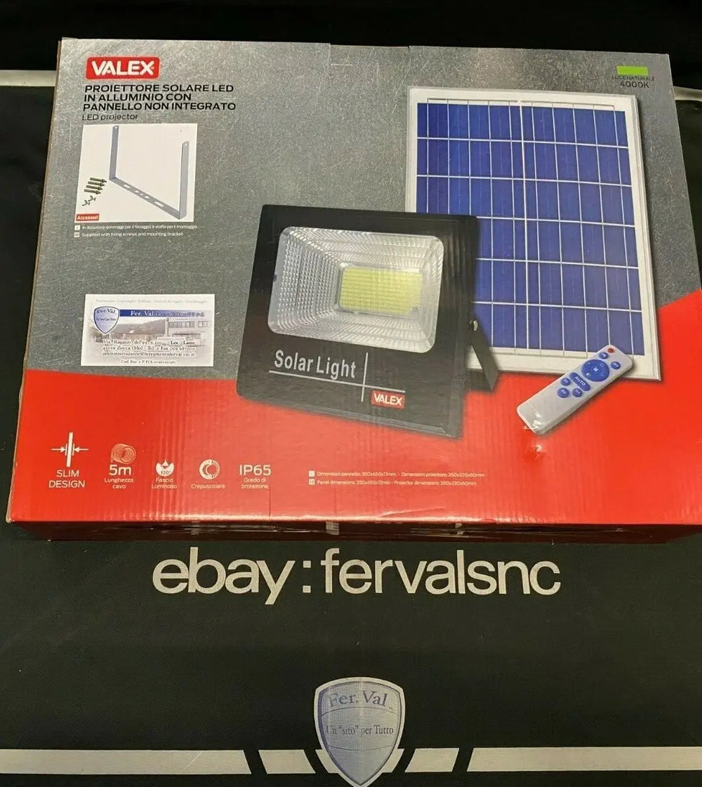 VALEX PROIETTORE SOLARE LED ALLUMINIO 60W PANNELLO NON INTEGRATO IP65 1153510 Valex