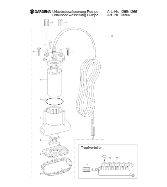 Set Irrigazione per Vacanze GARDENA con Serbatoio - Art. 1266-20 Gardena