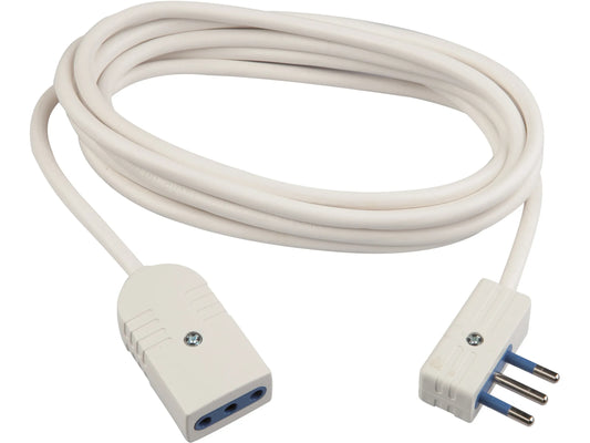 Prolunga Elettrica Salvaspazio 3 Metri con Spina e Presa 10 A (Colore Bianco)