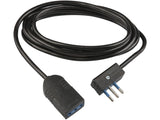 Prolunga Elettrica Salvaspazio 3 Metri con Spina e Presa 10 A (Colore Nero)