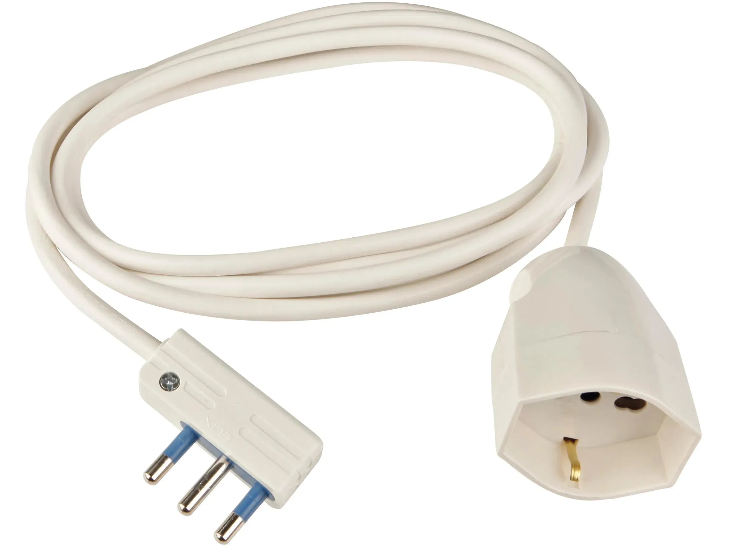 Prolunga Elettrica Salvaspazio 3 Metri con Spina 16A e Presa Pluristandard (Colore Bianco)