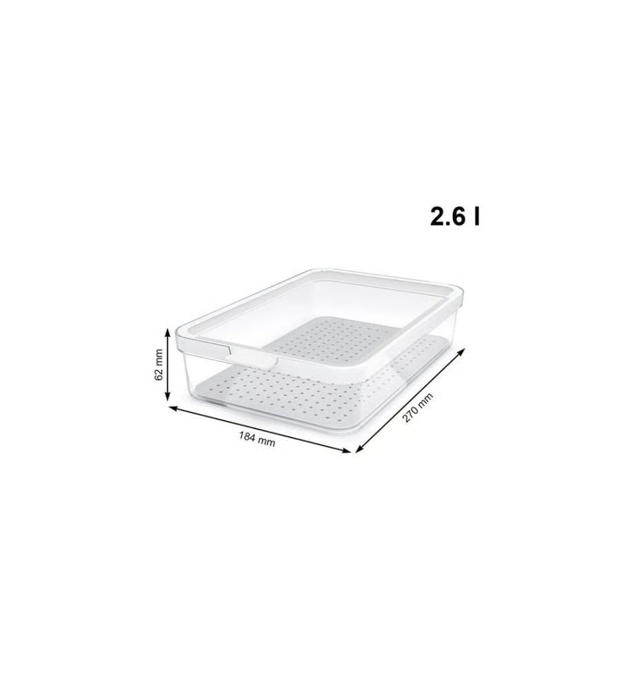 Set 3 Organizzatori Frigo Rotho CAUMA SAN (2 x 1,2 l + 1 x 2,6 l) - Stokkisti In Brescia