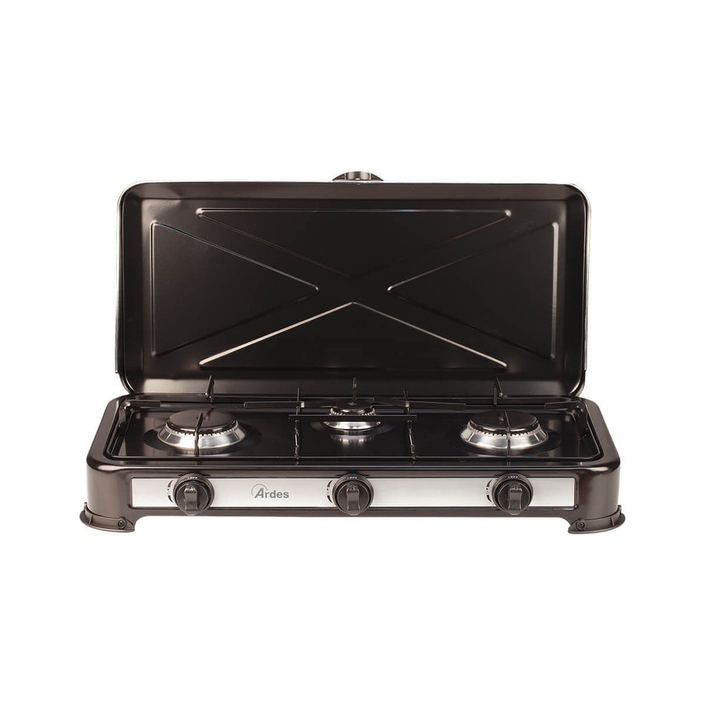 Fornello a Gas Odino 3 – 3 Fuochi GPL, Colore Nero, Potente e Pratico | Ardes Ardes