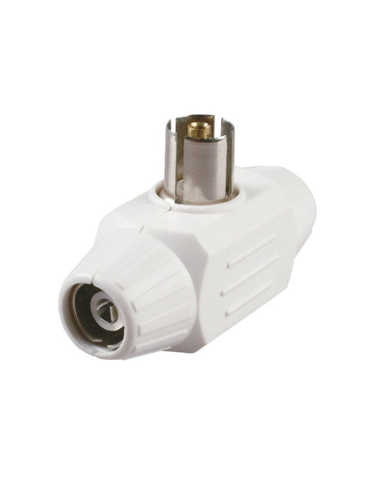 Partitore TV "Multipla" PolyPool – 1 Spina Femmina / 2 Prese – Bianco Polypool