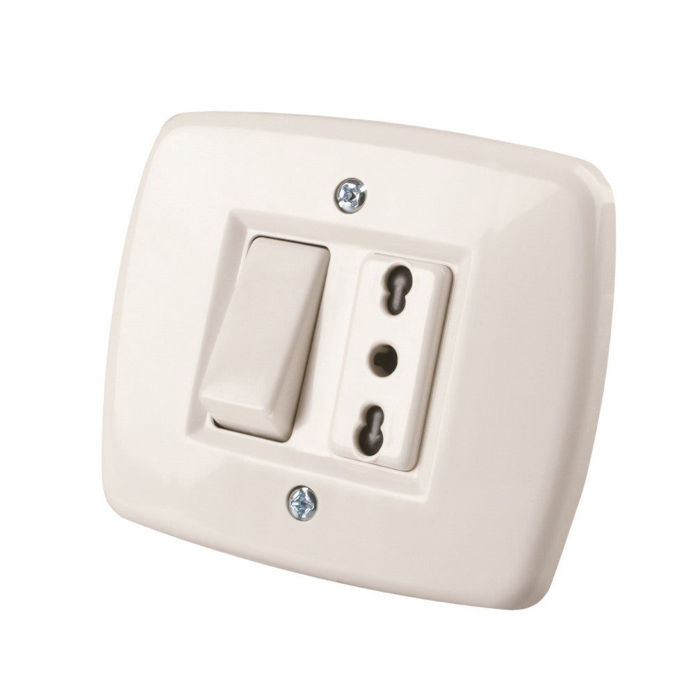 Kit Punto Luce PolyPool Serie “Basic” – Per Scatole Tonde Ø 60 mm – Avorio Polypool