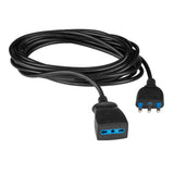 Poly Pool PP0386.1 - Prolunga 3 Metri con Cavo 3 x 1 $mm^2$, Spina 16A e Presa Bivalente (Colore Nero)