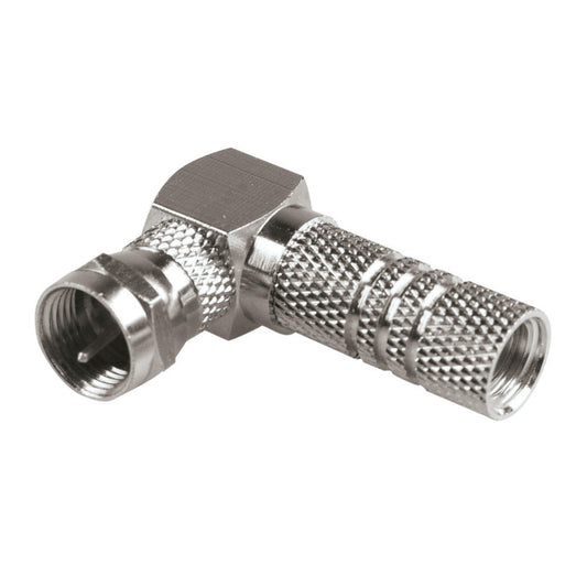 Spina TV "Tipo F" PolyPool a 90° – Per Impianti Satellitari – Argento Polypool