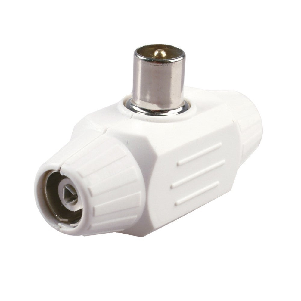 Partitore TV "Multipla" PolyPool – 1 Spina Maschio / 2 Prese Induttive – Bianco Polypool