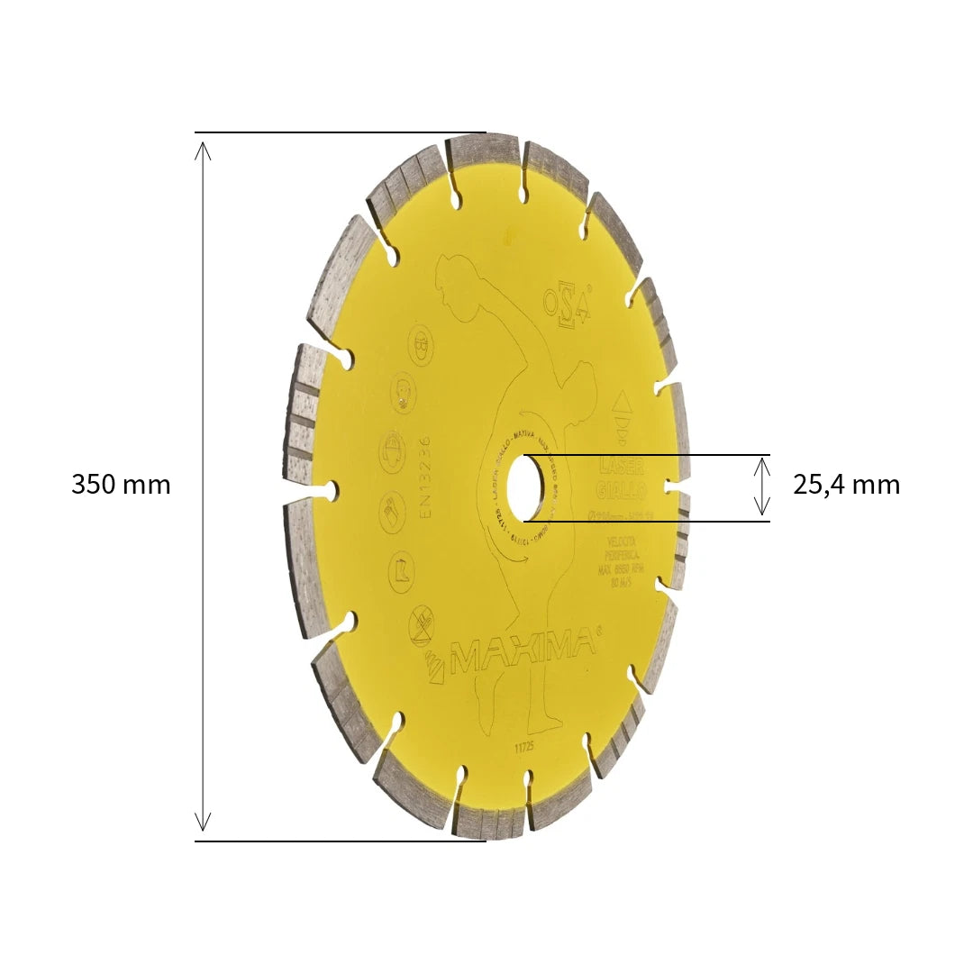 MAXIMA LGI350F25 – Disco diamantato Laser Giallo Ø 350 mm