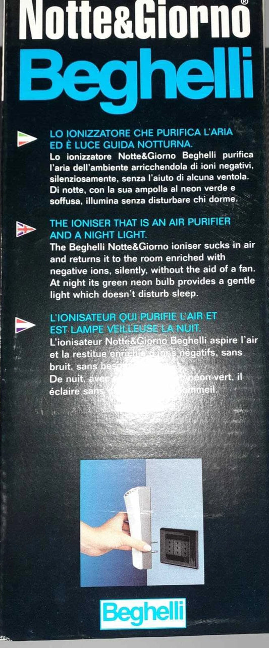 Beghelli 989 Notte & Giorno – Ionizzatore da presa con luce notturna