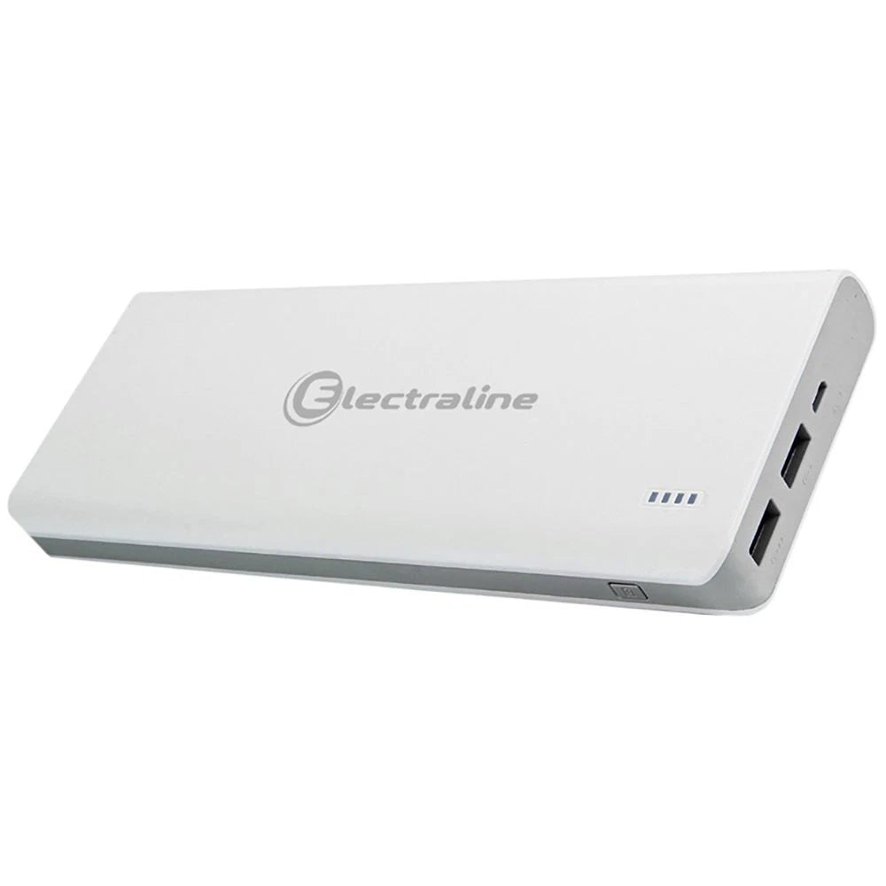 Electraline 500333 Powerbank Batteria Esterna - 2 Uscite USB 1A + 2,1A (Misura 10.000 mAh)