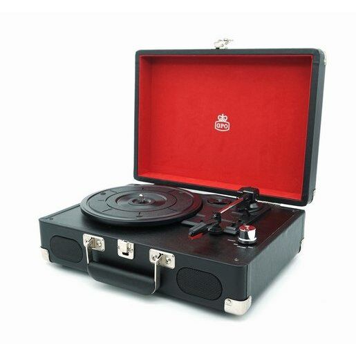 GPO SOHO – Giradischi Portatile a Valigetta con Altoparlanti Stereo