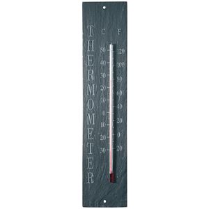 Esschert Design Termometro da Parete in Ardesia – Con Area Scrivibile a Gesso (Stile Rustico) Esschert Design